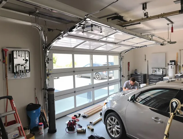 Garage door noise reduction service by Strongsville Garage Door Repair in Strongsville