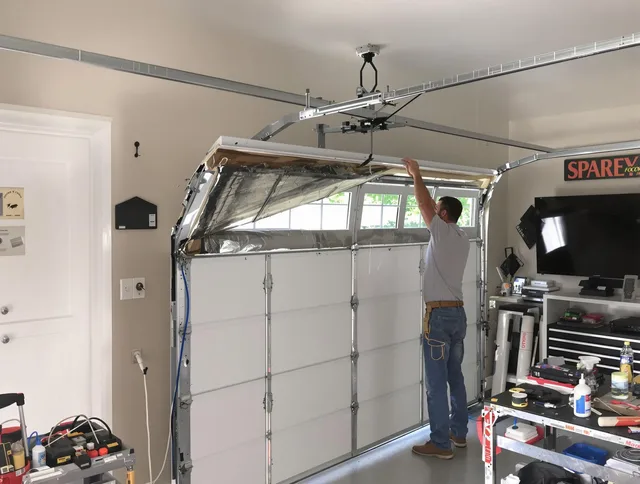 Garage door section replacement by Strongsville Garage Door Repair in Strongsville